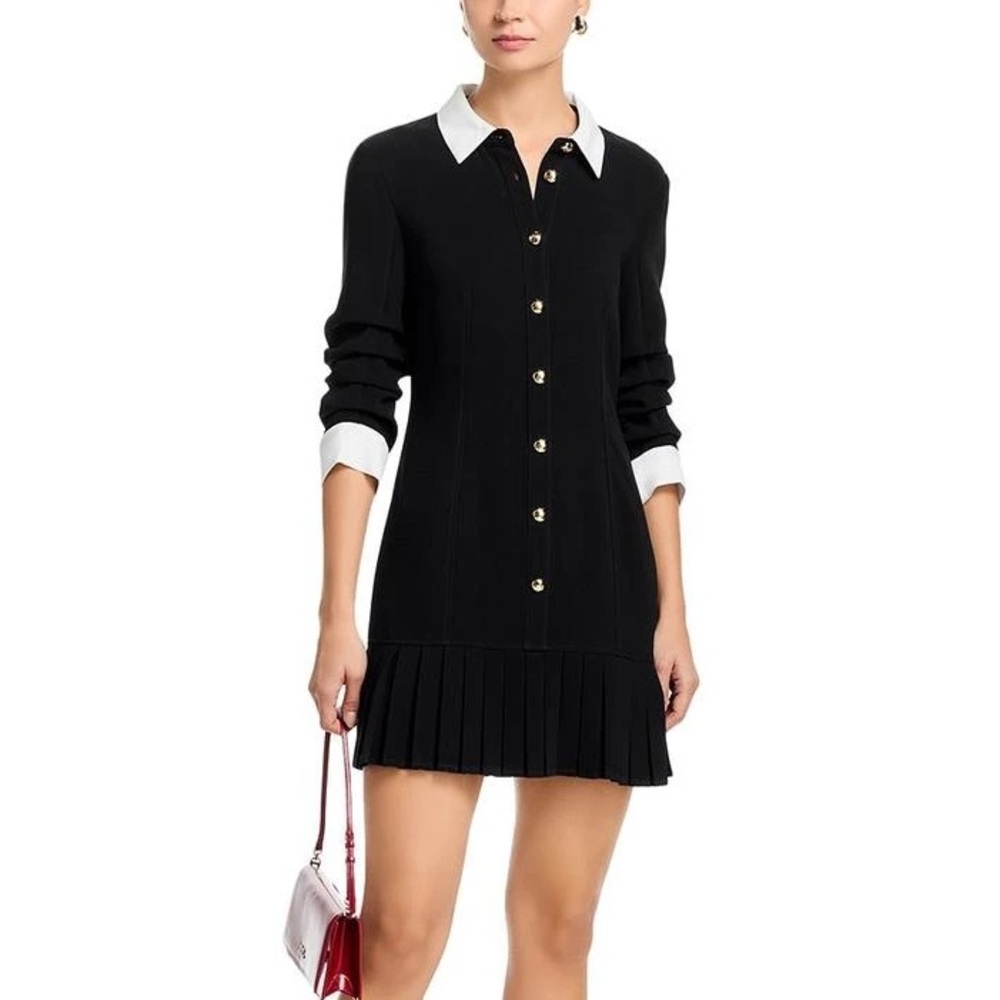 Cinq à Sept Lucilla Crepe Button-Up Minidress, SIZE 8